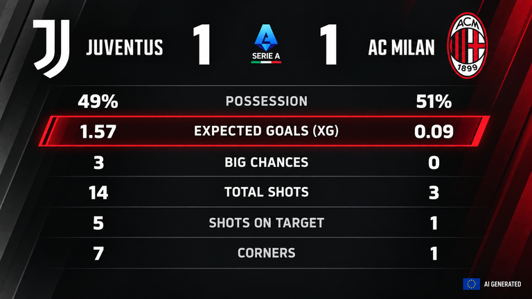 Milan's 0.11 xG against Juventus the lowest of any game last season, according to Gazzetta